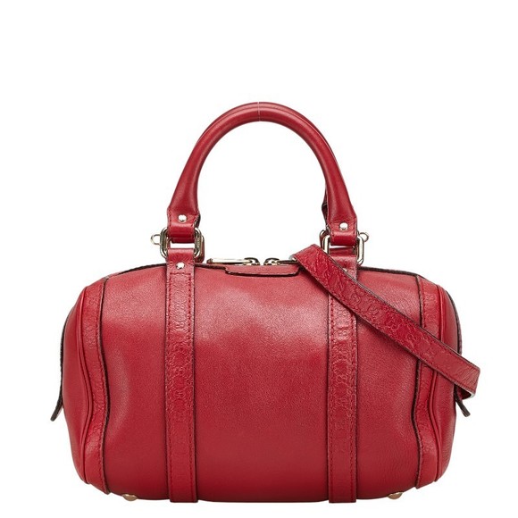 Gucci ssima Micro Shoulder Bag Leather Red - Picture 1 of 8